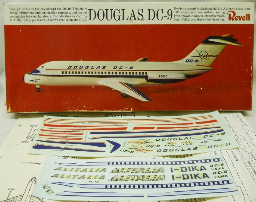 Revell 1/120 Douglas DC-9 - N9DC Prototype Or Alitalia, H246-100 plastic model kit
